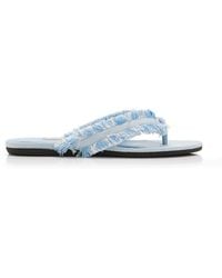 Jimmy Choo - Bay Frayed Canvas Sandals - Lyst