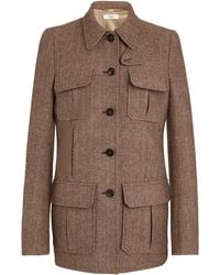 Chloé - Pocket-detailed Herringbone Wool Jacket - Lyst