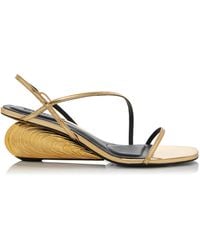 Jonathan Simkhai - Bridget Metallic Wedge Leather Sandals - Lyst