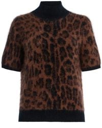 Adam Lippes - Ari Leopard Brushed-Cashmere Top - Lyst