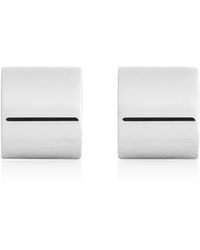 TOTEME - Petite Signature Rhodium-Plated Hoops - Lyst