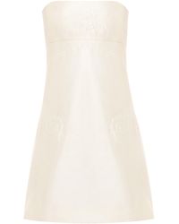 Anna October - Mallory Embroidered Satin Mini Dress - Lyst