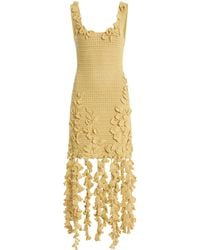 Oscar de la Renta - Appliquéd Crocheted-Cotton Mini Dress - Lyst