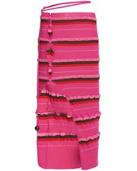 Jacquemus - Concha Striped Ribbed-knit Midi Skirt - Lyst