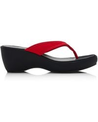 STAUD - Remy Thong Wedge Sandals - Lyst