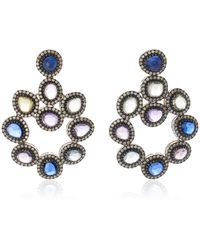Amrapali - One-of-a-kind Midnight Blossom 18k White Gold Sapphire Earrings - Lyst