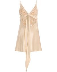 Wiederhoeft - Bias-Cut Floral Embroidered Mini Dress - Lyst