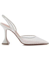 AMINA MUADDI - Holli Polka-Dot Lace Slingback Pumps - Lyst