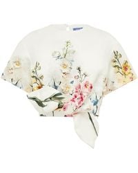 LEO LIN - Riley Embroidered Crop Top - Lyst