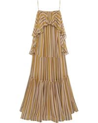 Zimmermann - Rebellion Bohemian Ruffled Striped Chiffon Maxi Dress - Lyst