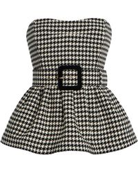 Cara Cara - Tilda Houndstooth Wool-Blend Top - Lyst