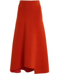 Ashlyn - Felix Spliced Merino Wool Midi Skirt - Lyst