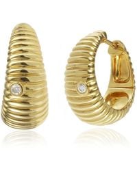 Yvonne Léon - 9k Gold Diamond Hoop Earrings - Lyst