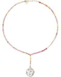Joie - Raspberry Sherbert 14k Yellow Gold Diamond Sapphire Pearl Necklace - Lyst