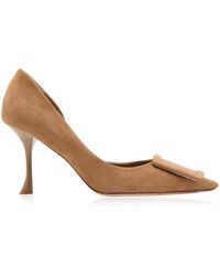 Roger Vivier - Viv Buckled Suede D'Orsay Pumps - Lyst