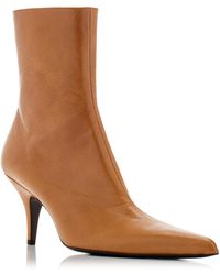 The Row - Sling Leather Ankle Boots - Lyst