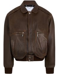 Rabanne - Zip-Pocket Leather Jacket - Lyst