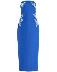 Significant Other - Rosslyn Strapless Embroidered-slub Midi Dress - Lyst