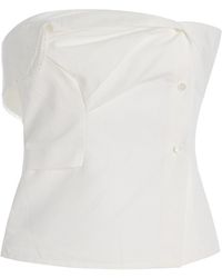 Miu Miu - Cotton Poplin Bustier Top - Lyst