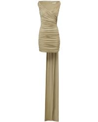 The New Arrivals Ilkyaz Ozel - Valencia Ruched Satin Mini Dress - Lyst