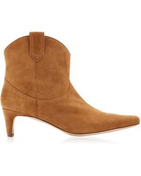 STAUD - Wally Western Suede Ankle Boots - Lyst