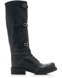 Miu Miu - Lifestyle Leather Knee Boots - Lyst