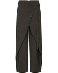 St. Agni - Wrap Rouleau Wool-Blend Wide-Leg Pants - Lyst