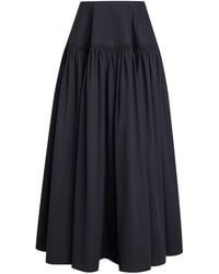 Alaïa - Bell Cotton Poplin Maxi Skirt - Lyst