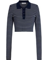 Frankie Shop - Exclusive Riviera Gisele Cropped Striped Knit Polo Shirt - Lyst