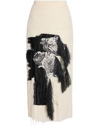 Erdem - Printed Cotton-Blend Pencil Midi Skirt - Lyst
