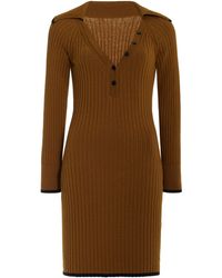 Matthew Bruch - Cotton-Blend Ribbed-Knit Mini Polo Dress - Lyst