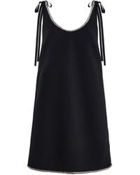 Prada - Embellished Compact-Sablé Mini Dress - Lyst
