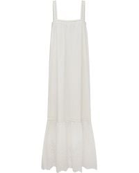 Posse - Louisa Tie-detailed Broderie Anglaise Cotton Maxi Dress - Lyst