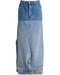 A.W.A.K.E. MODE - Recycled Denim Mirror Effect Midi Skirt - Lyst