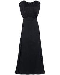 Jil Sander - Ruched Satin Maxi Dress - Lyst