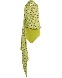 Coperni - Printed Draped Halterneck Bodysuit - Lyst