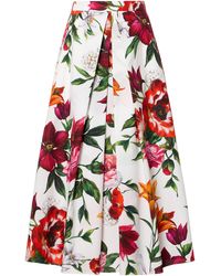 Dolce & Gabbana - Floral Midi Skirt - Lyst