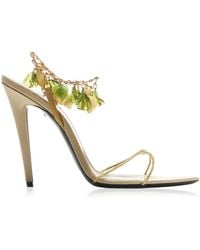 Saint Laurent - Mon Chéri Leather Charm Sandals - Lyst