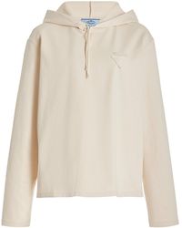 Prada - Hooded Cotton Sweatshirt - Lyst