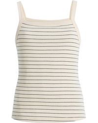 Leset - Nando Square-Neck Striped Cotton Tank Top - Lyst