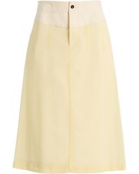 Bottega Veneta - Cotton Gauze Midi Skirt - Lyst