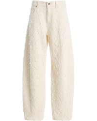 Haikure - Clyde Fur-Denim Barrel-Leg Jeans - Lyst