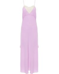 Chloé - Lace-Trimmed Organic Silk Crepe De Chine Maxi Dress - Lyst