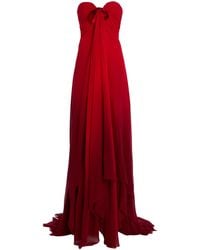Oscar de la Renta - Embroidered Silk Chiffon Gown - Lyst