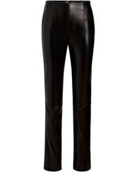 KHAITE - Ryden Plonge Leather Straight-Leg Pants - Lyst