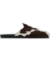 Prada - Printed Pony Hair Mules - Lyst
