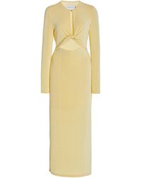 Significant Other Monza Cutout Jersey Midi Dress - Yellow