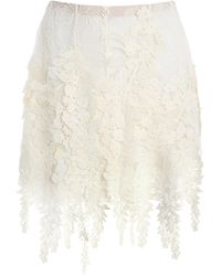 Oscar de la Renta - Appliquéd Lace Mini Skirt - Lyst