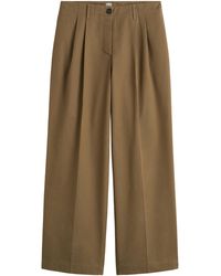 TOTEME - Pleated Cotton Twill Wide-Leg Pants - Lyst