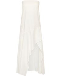 St. Agni - Strapless Cotton Oxford Midi Dress - Lyst